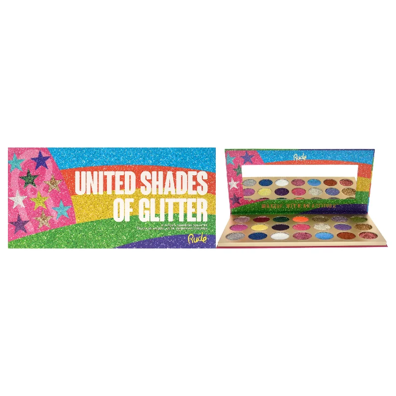 United Shades of Glitter - 21 Pressed Glitter Palette by Rude Cosmetics for Women - 0.81 oz Eye Shadow